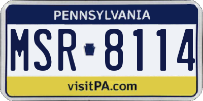 PA license plate MSR8114
