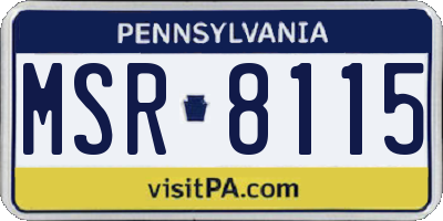 PA license plate MSR8115
