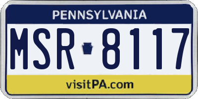 PA license plate MSR8117