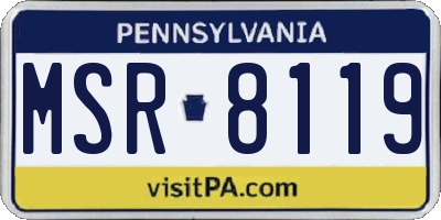 PA license plate MSR8119