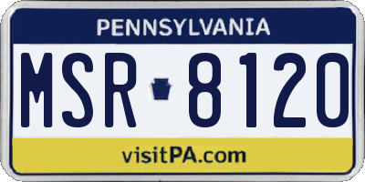 PA license plate MSR8120