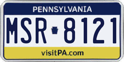 PA license plate MSR8121