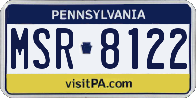 PA license plate MSR8122
