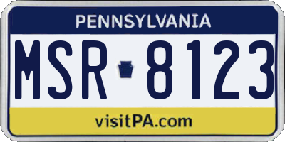 PA license plate MSR8123