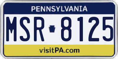 PA license plate MSR8125