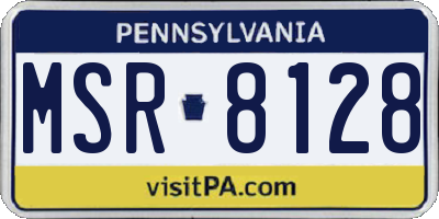 PA license plate MSR8128