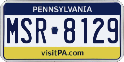 PA license plate MSR8129