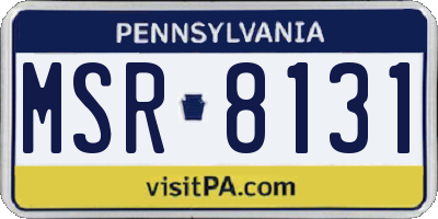 PA license plate MSR8131