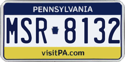PA license plate MSR8132