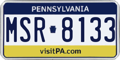 PA license plate MSR8133