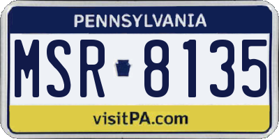 PA license plate MSR8135