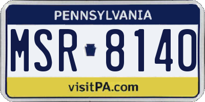 PA license plate MSR8140
