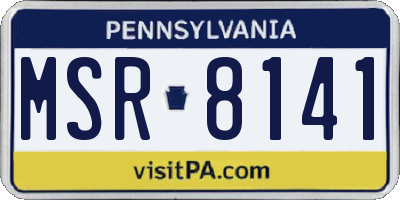 PA license plate MSR8141