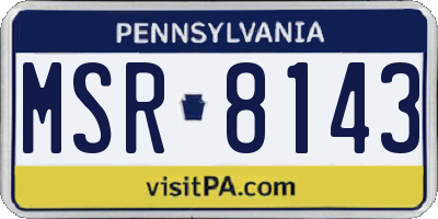 PA license plate MSR8143