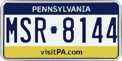 PA license plate MSR8144