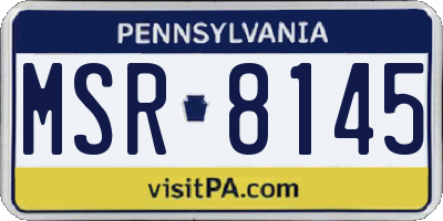 PA license plate MSR8145