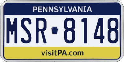 PA license plate MSR8148