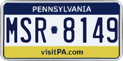 PA license plate MSR8149