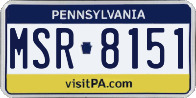 PA license plate MSR8151