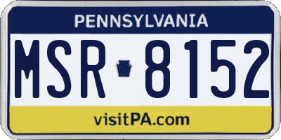 PA license plate MSR8152