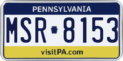 PA license plate MSR8153