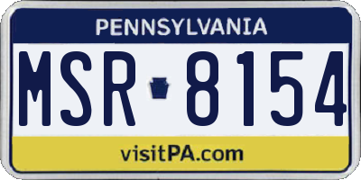 PA license plate MSR8154