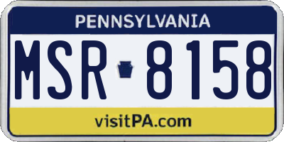 PA license plate MSR8158