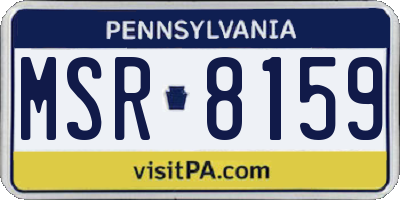 PA license plate MSR8159