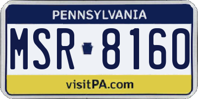 PA license plate MSR8160