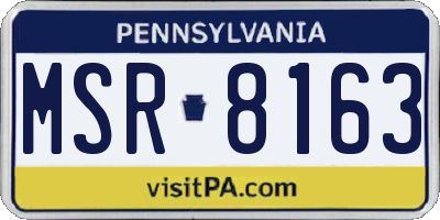 PA license plate MSR8163