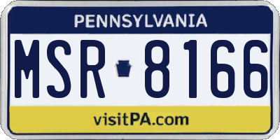 PA license plate MSR8166