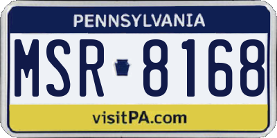 PA license plate MSR8168