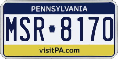 PA license plate MSR8170