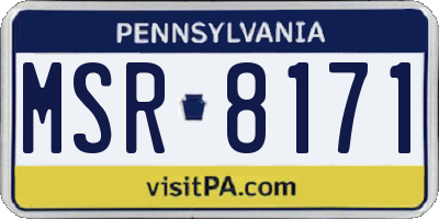 PA license plate MSR8171