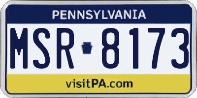 PA license plate MSR8173