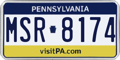 PA license plate MSR8174