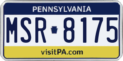 PA license plate MSR8175