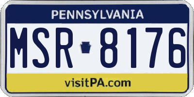 PA license plate MSR8176