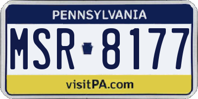 PA license plate MSR8177
