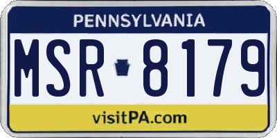 PA license plate MSR8179