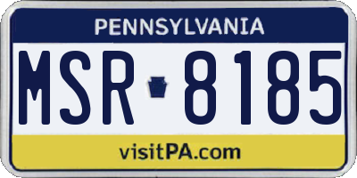 PA license plate MSR8185