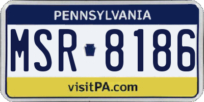 PA license plate MSR8186