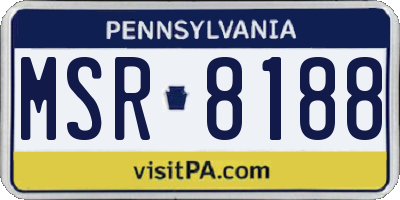 PA license plate MSR8188