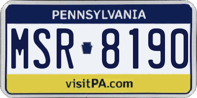 PA license plate MSR8190