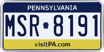 PA license plate MSR8191