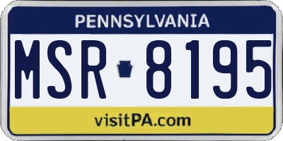 PA license plate MSR8195