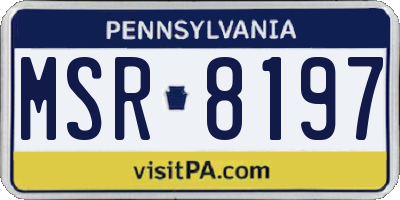 PA license plate MSR8197