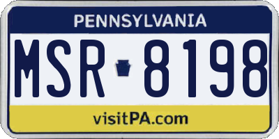 PA license plate MSR8198