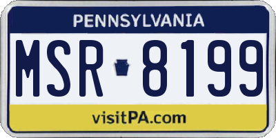 PA license plate MSR8199