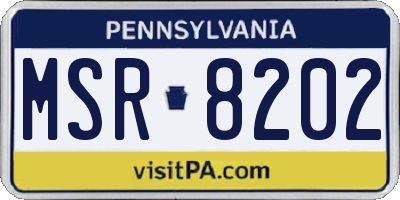 PA license plate MSR8202